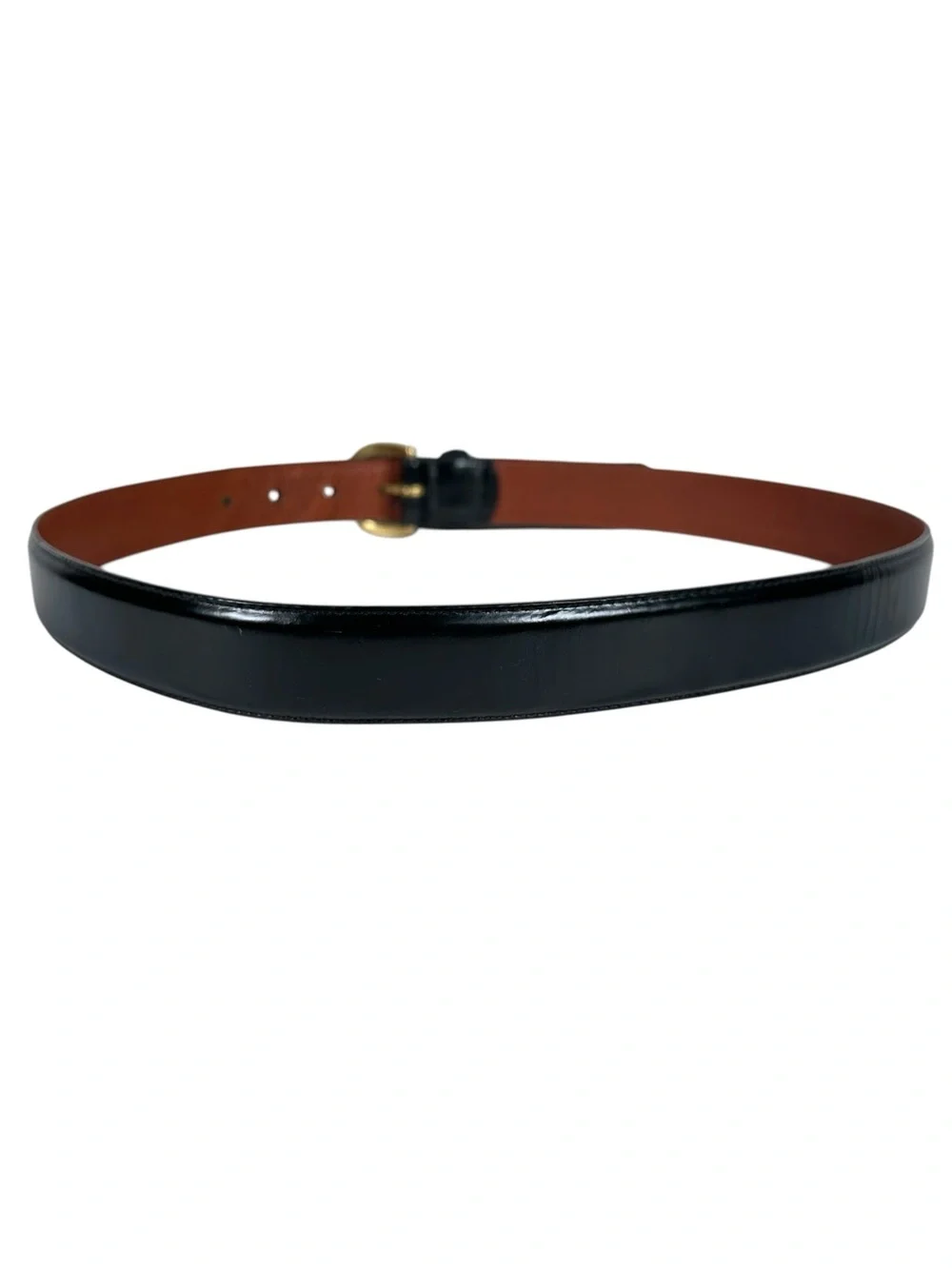 COACH Vintage Minimalist Horseshoe Buckle Patent Leather Belt